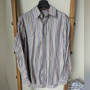 Robert Graham Men's Multicolor Striped Button Down Shirt - Size S